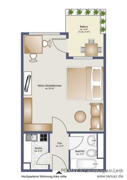 Grundriss der Wohnung Erdgeschosswohnung Gilching