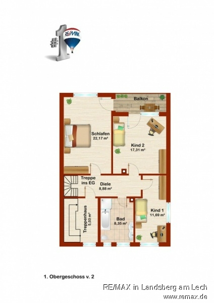 Grundriss OG Erdgeschosswohnung Graben