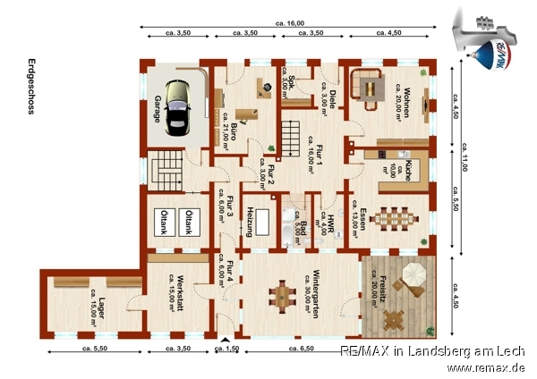 Grundriss Erdgeschoss Bauernhaus Hofstetten