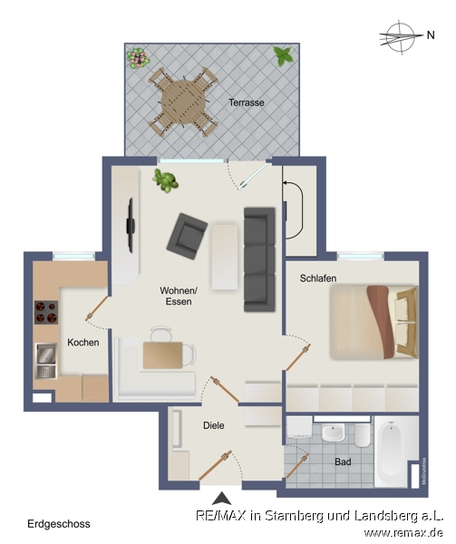 Grundriss EG Erdgeschosswohnung Weilheim in Oberbayern