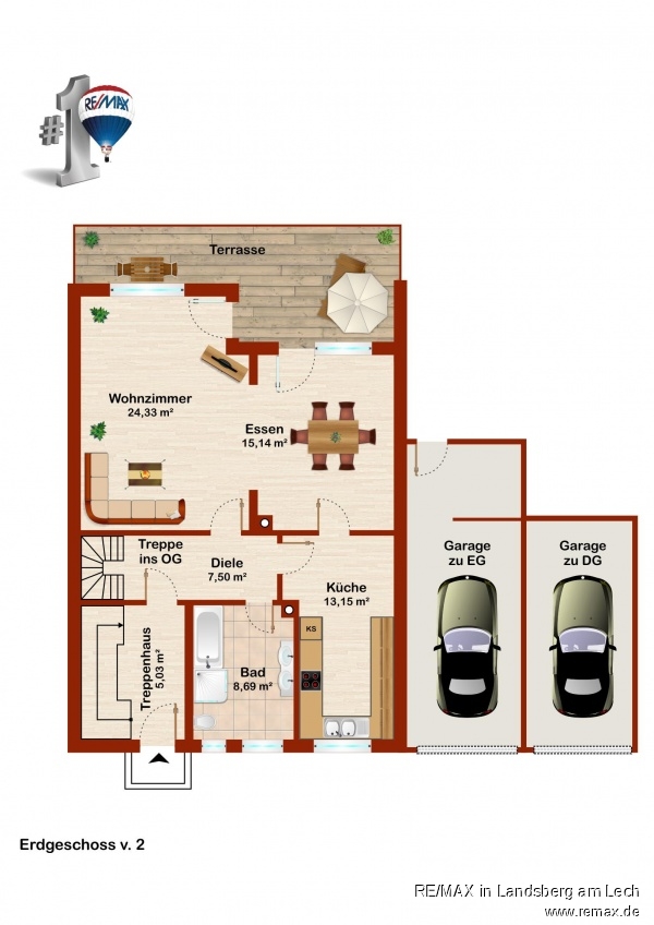 Grundriss EG Variante Mehrfamilienhaus Graben