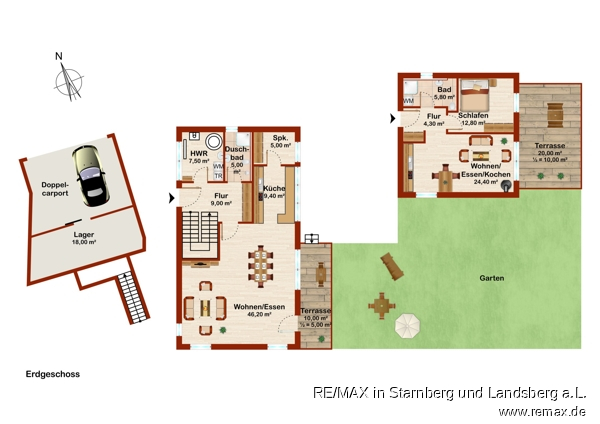 Grundriss EG Skizze Einfamilienhaus Langenneufnach