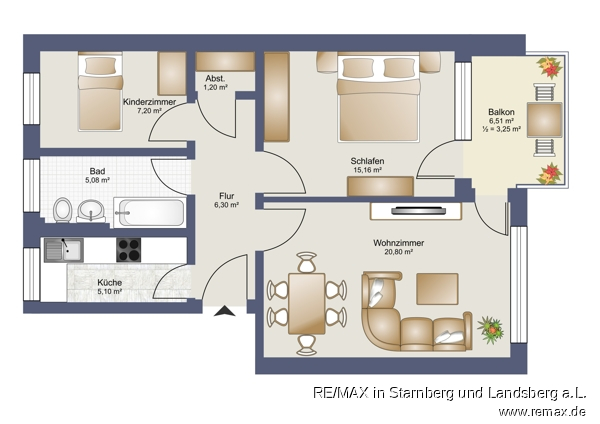 Grundriss Skizze Etagenwohnung M�nchen