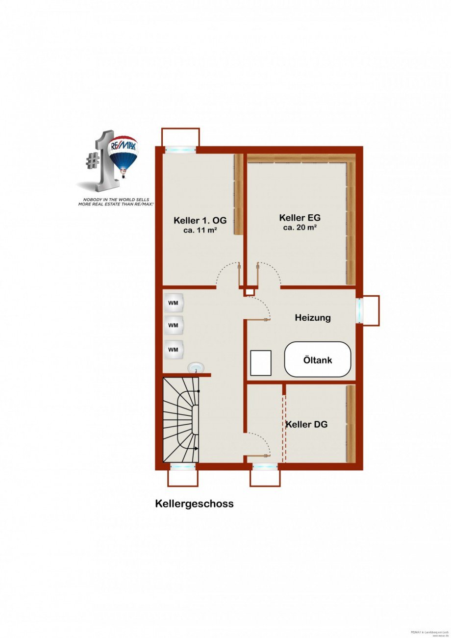 Grundriss Keller Erdgeschosswohnung Augsburg