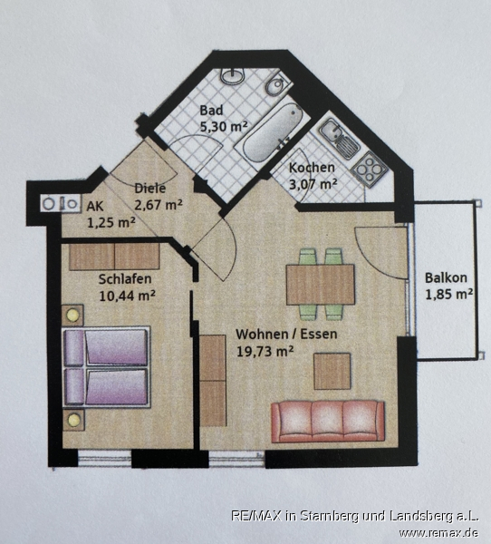 Grundriss Skizze Etagenwohnung Landsberg