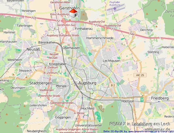 Lage zu Augsburg Einfamilienhaus Gersthofen
