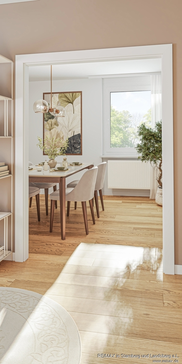 Esszimmer digital bearbeitet nach Modernisierung Etagenwohnung M�nchen