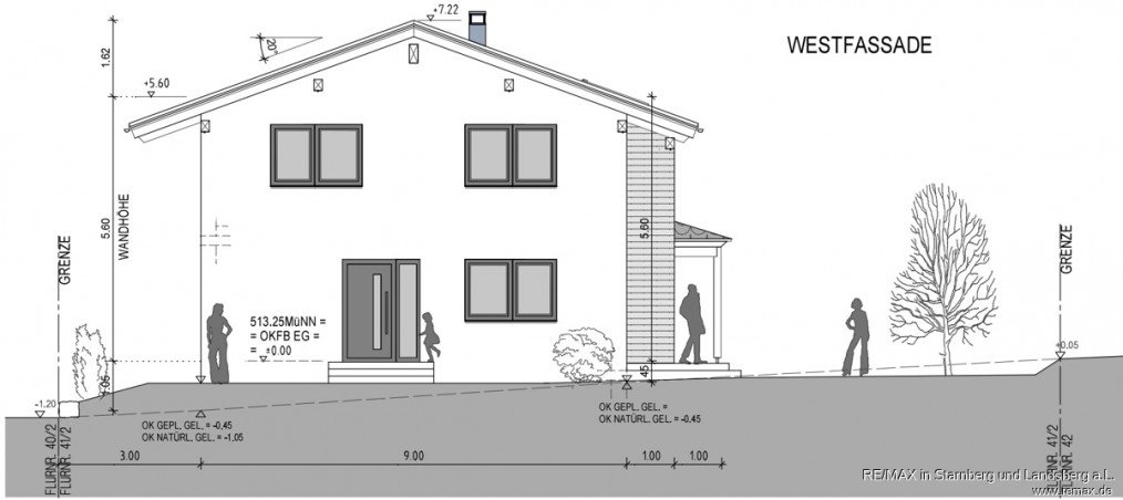 PSc-1185_EFH-Planung_WEST-Ansicht_Screenshot 2025-12-14 223554 Wohngrundst�ck Jettingen-Scheppach / Freihalden