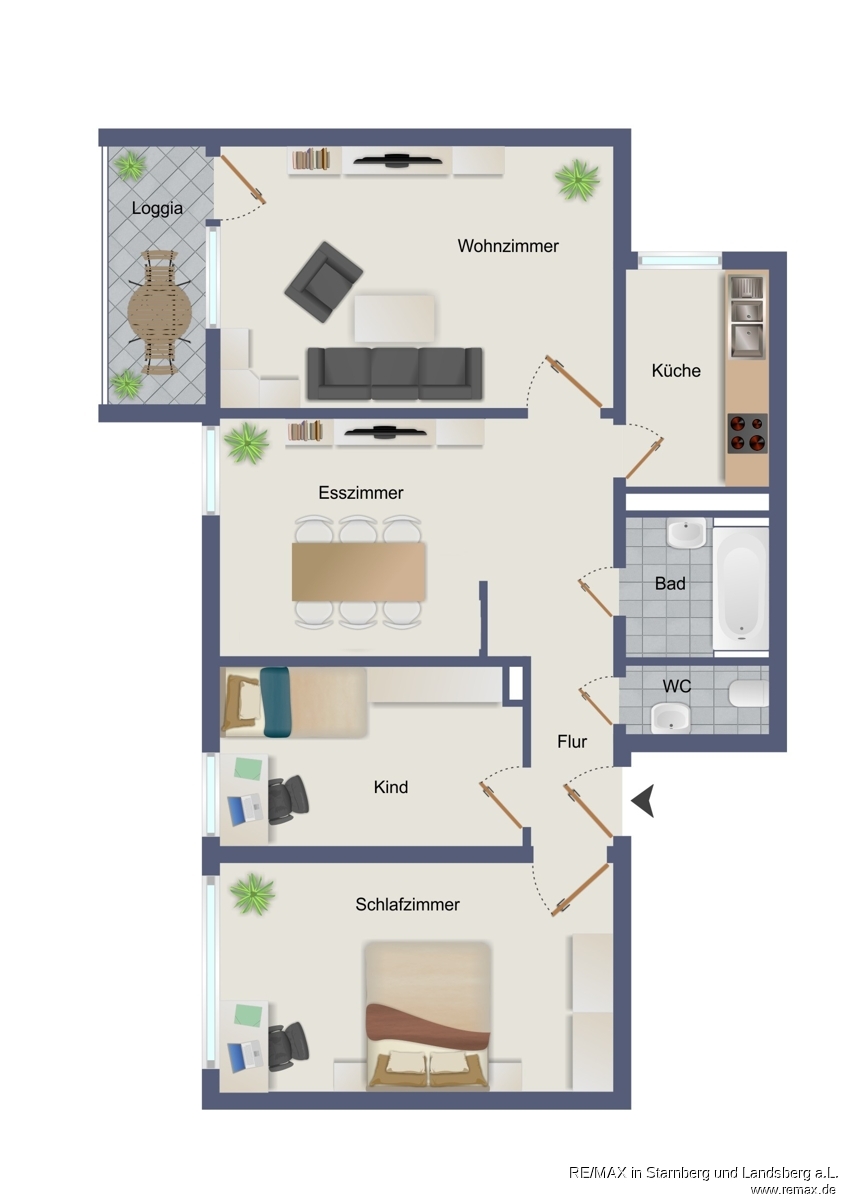 Grundriss Skizze Etagenwohnung M�nchen