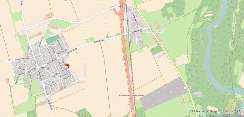Lage im Ort Einfamilienhaus Hurlach