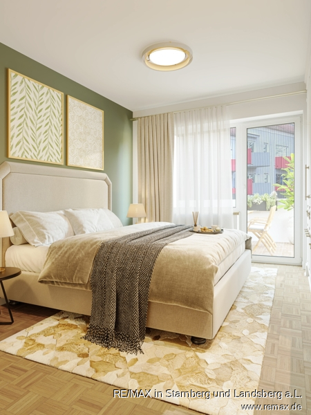 Schlafzimmer - digital eingerichtet Etagenwohnung M�nchen