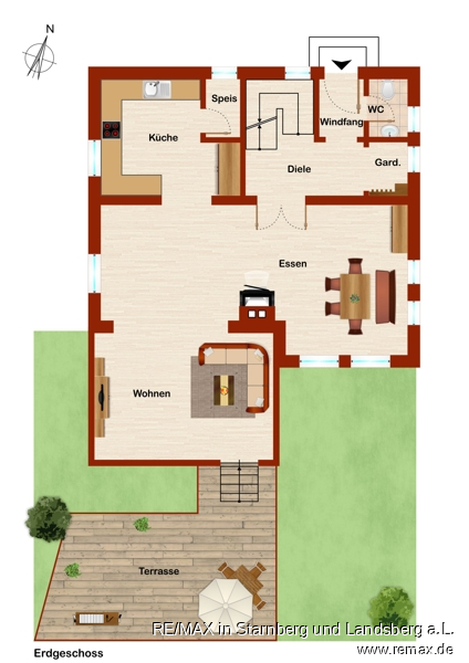 Grundriss Skizze EG Einfamilienhaus Penzing