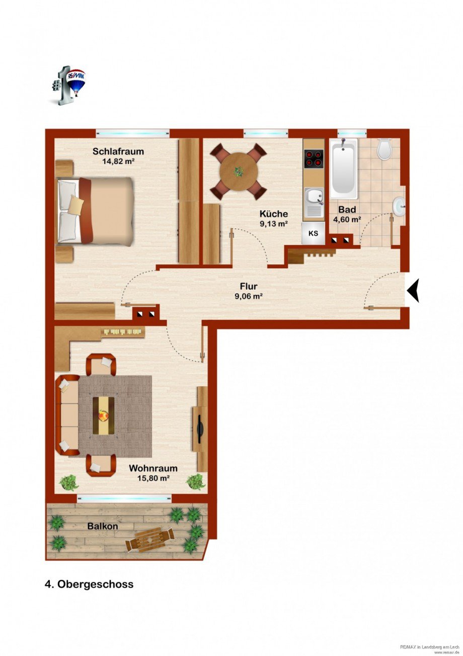 Grundriss Etagenwohnung Augsburg