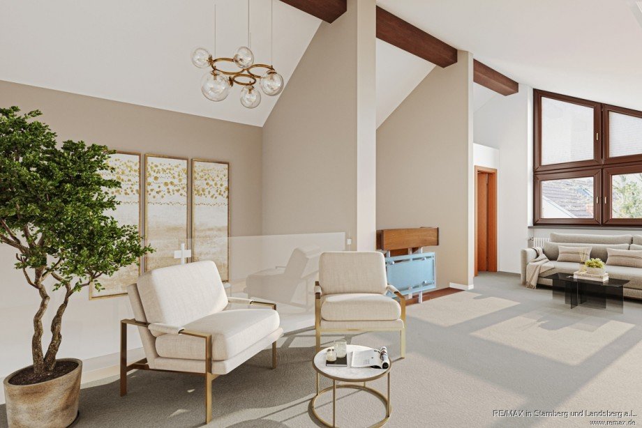 DG oben Atelier G�ste Einrichtungsbeispiel Doppelhaush�lfte Vaterstetten