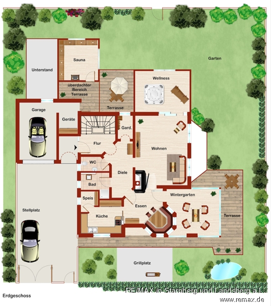 Grundrisse EG Skizze Einfamilienhaus Hurlach