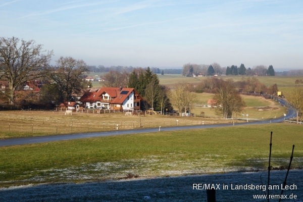 Blick gen Norden vom Grundst�ck Einfamilienhaus Finning / Entraching