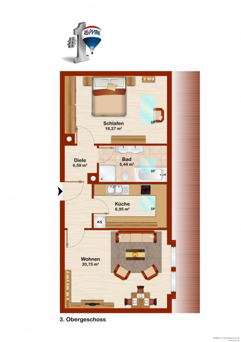 Grundriss Beispiel Etagenwohnung Augsburg