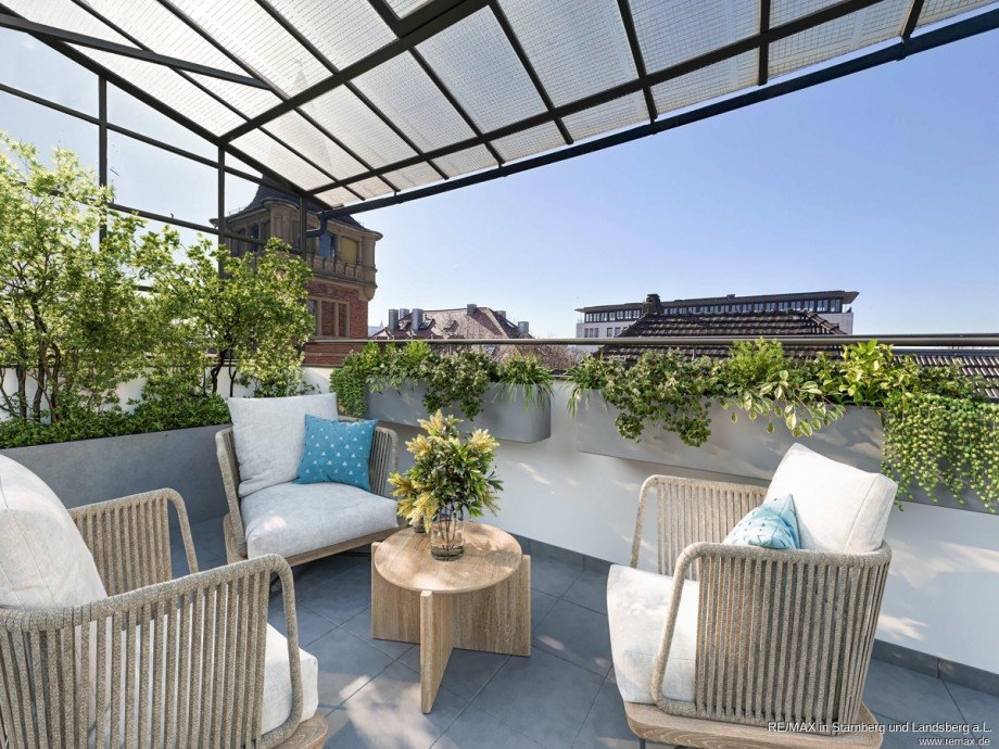 Balkon West digital m�bliert Etagenwohnung W�rzburg