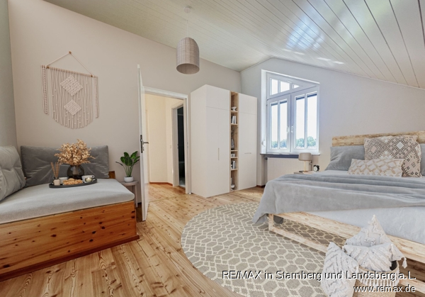 Schlafzimmer virtuell m�bliert Reihenendhaus Utting