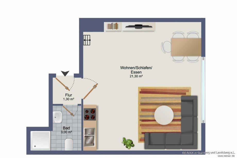 Grundriss_Apartment Dachgeschosswohnung Ottobrunn