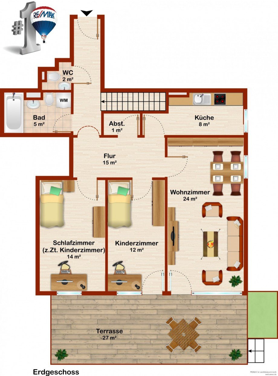 Grundriss Erdgeschoss Erdgeschosswohnung M�nchen
