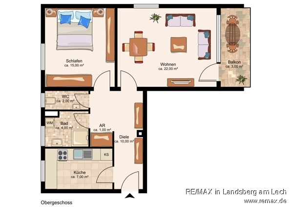 Grundriss Skizze Etagenwohnung Gauting