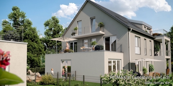 Haus und Terrasse Animation Etagenwohnung Olching