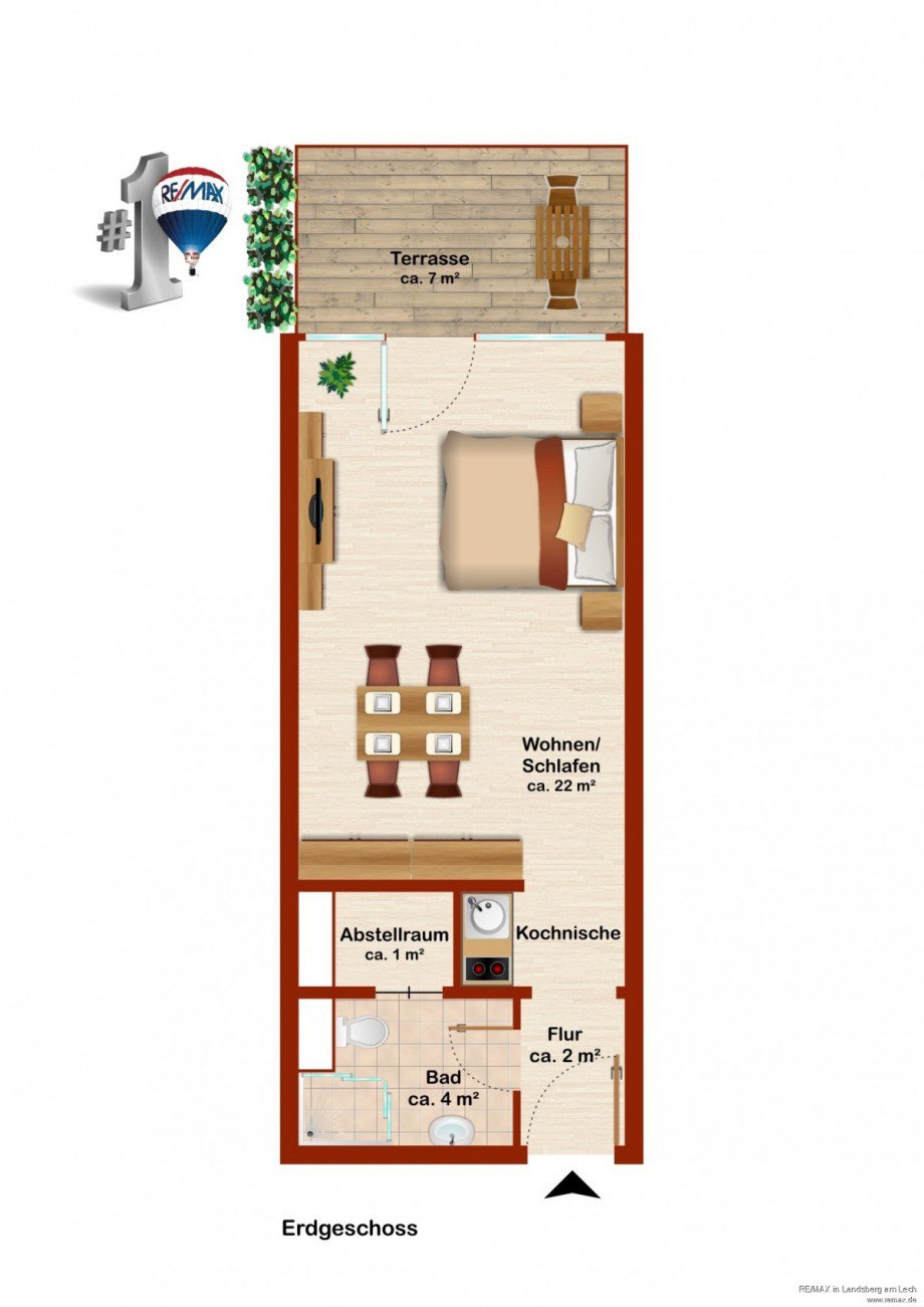 Grundriss Erdgeschosswohnung Unterschlei�heim