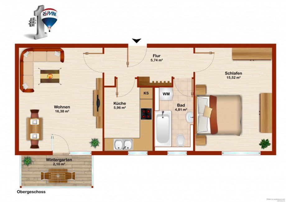 Grundriss Hochparterre Mitte Etagenwohnung Magdeburg