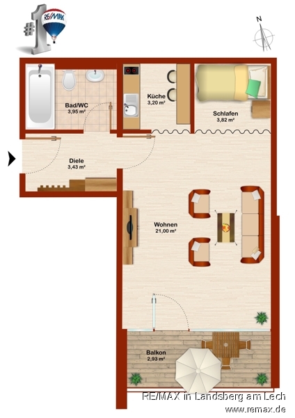 Grundriss der Wohnung Etagenwohnung Wolfratshausen