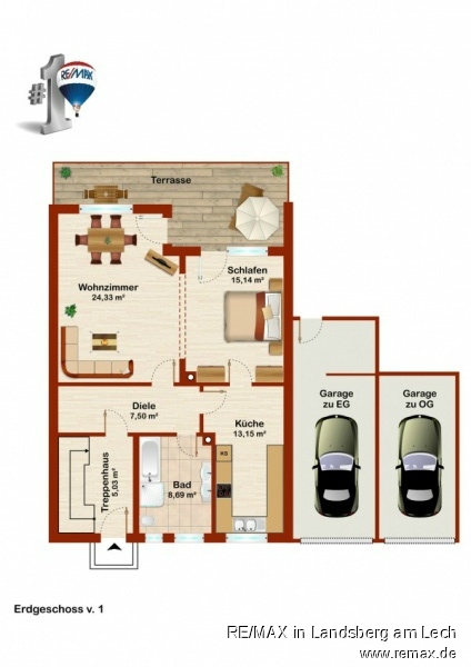 Grundriss EG Erdgeschosswohnung Graben