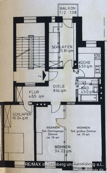 Grundriss Etagenwohnung M�nchen
