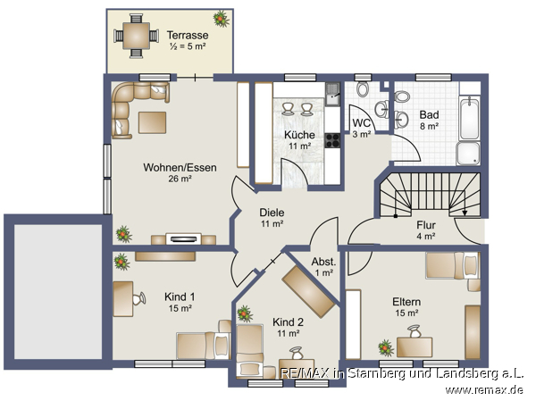 Grundriss EG mit Garten Mehrfamilienhaus Polch