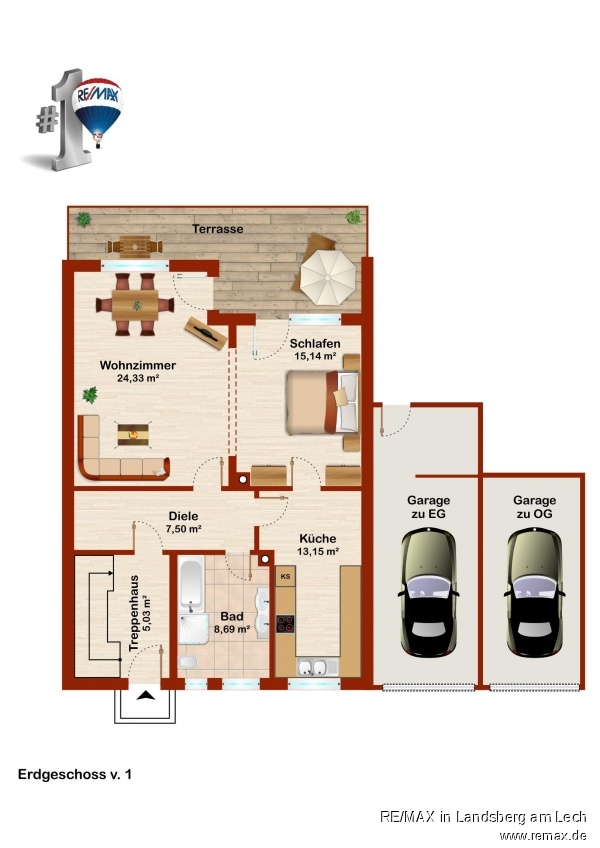 Grundriss EG IST Mehrfamilienhaus Graben