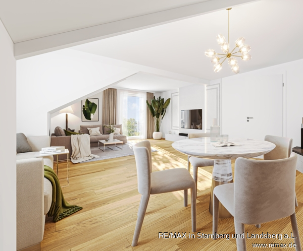 Wohnzimmer - digital eingerichtet Etagenwohnung Penzing