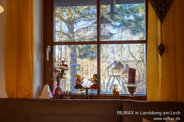 Ausblick von Wohn-K�che gen Osten Bauernhaus Hurlach