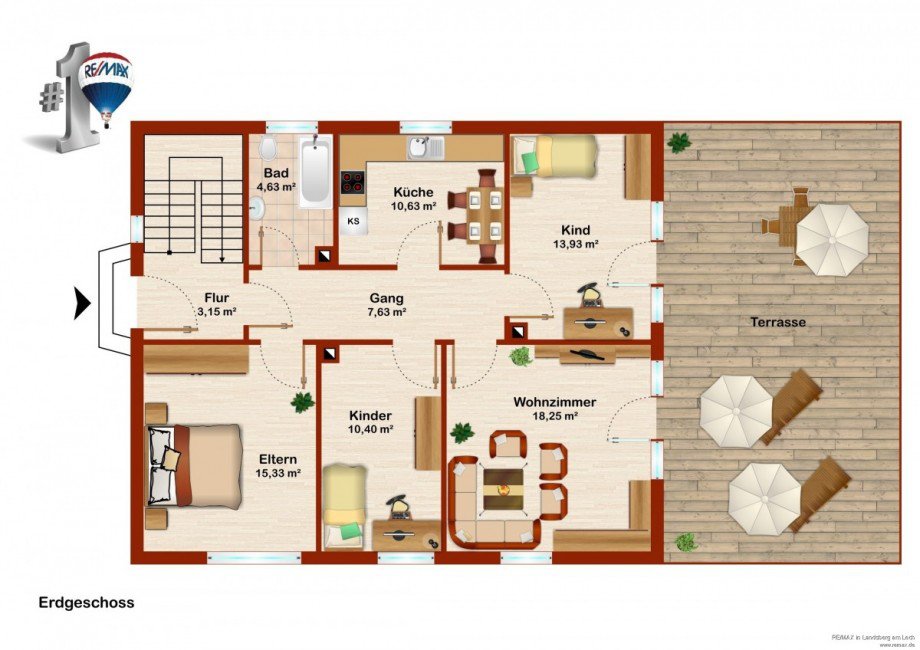 Grundriss Erdgeschosswohnung Gersthofen