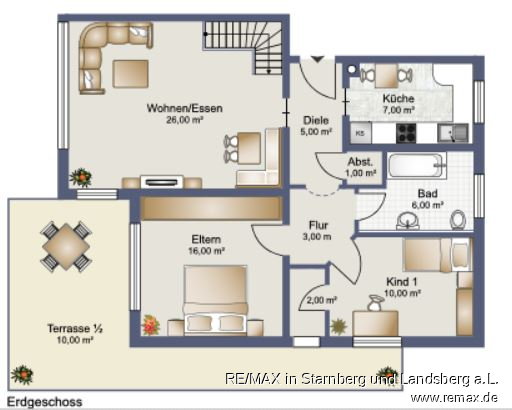 Grundriss EG Erdgeschosswohnung Hechendorf