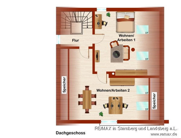 Grundrisse DG Skizze Einfamilienhaus Hurlach