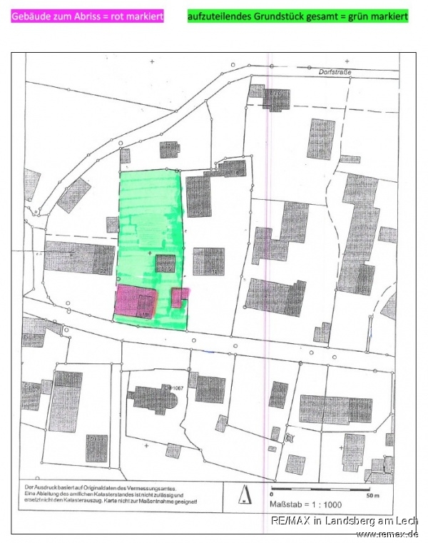 Lageplan Grundstu Wohngrundst�ck Unterdie�en