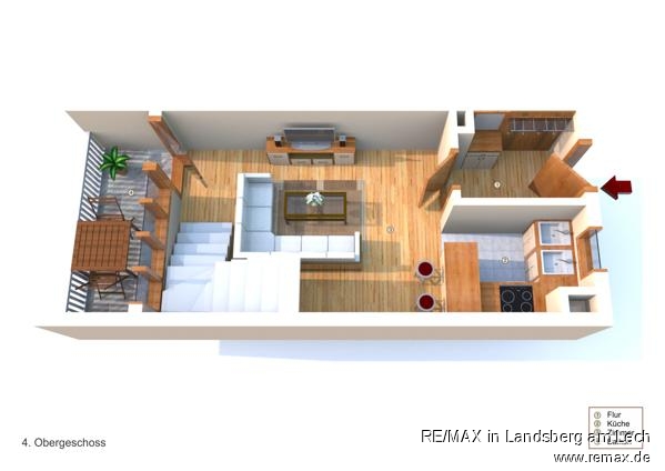 Maisonette - Grundriss im 4. OG Maisonettewohnung N�rnberg