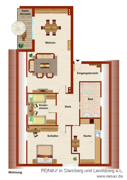 Grundriss Skizze Dachgeschosswohnung Gilching