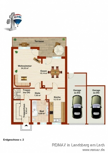 Grundriss EG Erdgeschosswohnung Graben