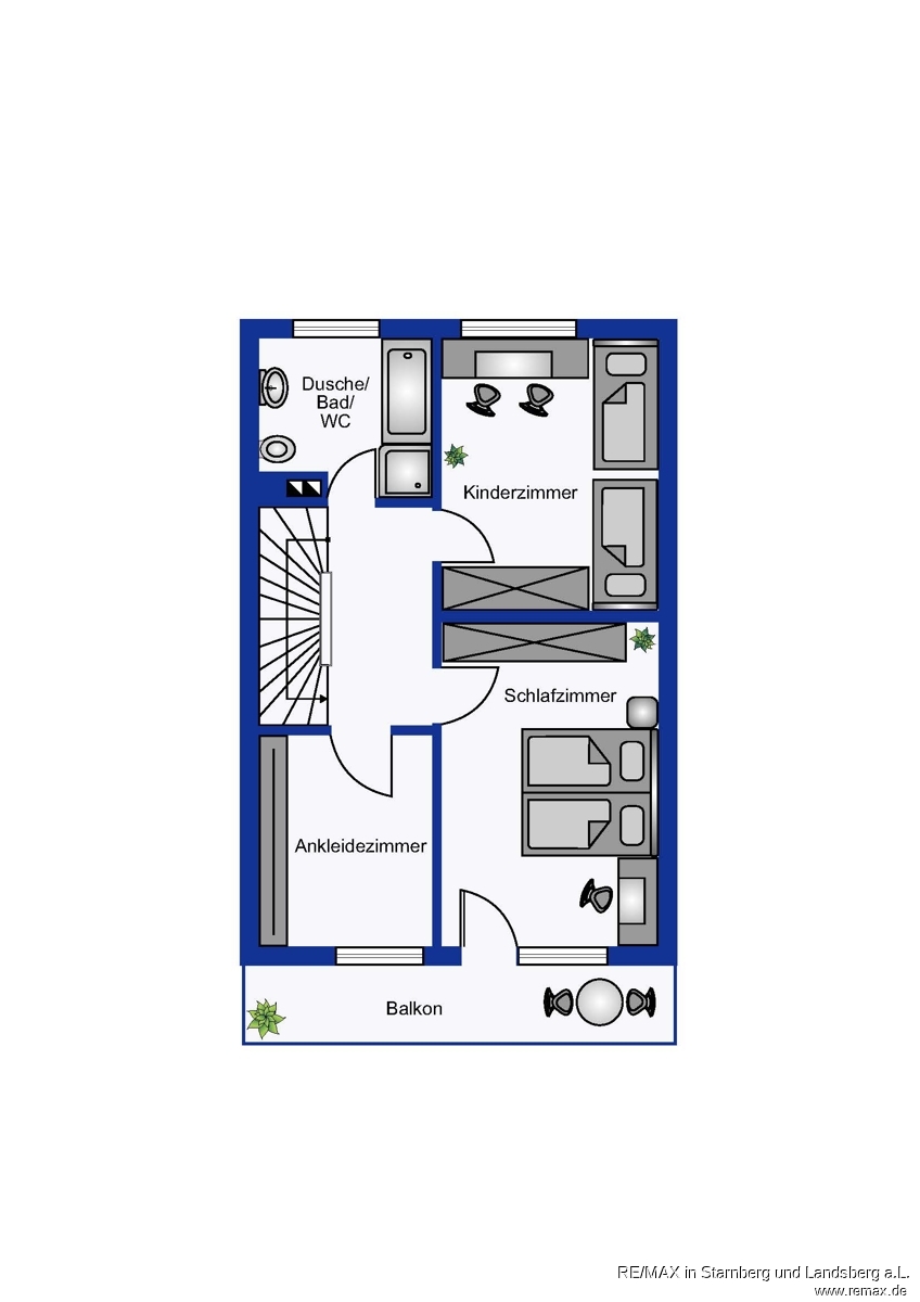 Grundriss OG Skizze Reihenmittelhaus M�nchen