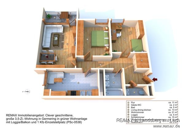 Grundriss: gut geschnitten und clever gemacht Etagenwohnung Germering