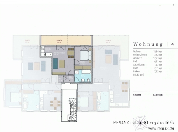Grundriss Wohnung Etagenwohnung Augsburg