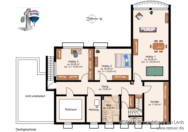 Grundriss UG Skizze Reihenmittelhaus Kaufering