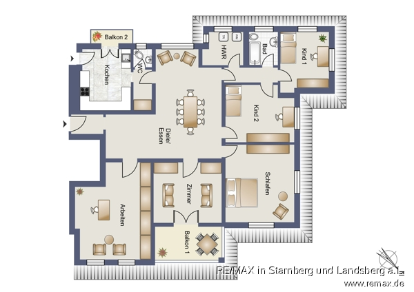 Wohnung 3. OG rechts Dachgeschosswohnung W�rzburg