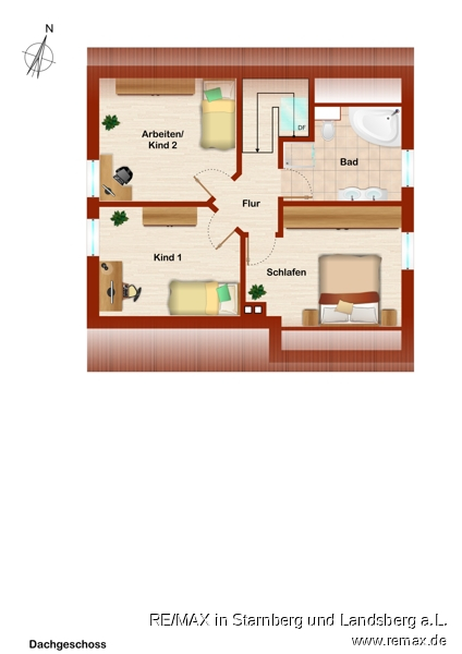 Grundriss Skizze DG Einfamilienhaus Penzing