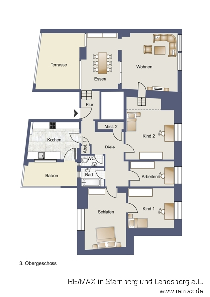 Grundriss Skizze Etagenwohnung W�rzburg